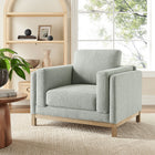 Modway Roscoe Fabric Armchair - Mist-Kiln-Dried Weathered Wood Frame