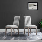 Modway Maisonette French Vintage Tufted Fabric Fabric Dining Side Chair - Light Grey-Dense Foam Padding