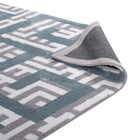 Modway Nahia Geometric Maze Area Rug - 8 ft W x 10 ft L - Ivory Light Grey/Sky Blue-Stain Resistant / Easy To Clean