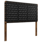 Modway Sparta Weave Vegan Leather Full Headboard with - Walnut Black-Full Size Headboard Only