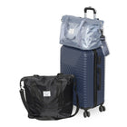 Nicci Travel Weekender Duffel Expandable Bag - Blue-Material: Polyester 