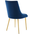 Modway Viscount Modern Accent Performance Velvet Dining Chair - Navy-Dense Foam Padding
