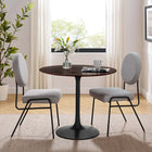 Modway Lippa 36" Round Wood Dining Table - Black Cherry Walnut-Chip-Resistant Metal Pedestal Base