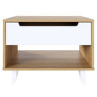 Nexera Barista Nightstand with 1-Drawer And Folding Door - Natural Maple & White-Part of Nordik Collection from Nexera