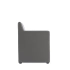 Manhattan Comfort Anna Square 22.83" Modern Faux Leather Upholstered Dining Armchair - Pewter - Set of 2-Made to Last. Commercial Grade Product