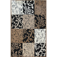 Avocado Decor Valentine Vine Rectangular Area Rug - 2.3' x 3.7' - Black/Ochre-Black/Ochre, Viscose