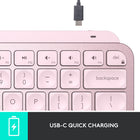 Logitech MX Keys Mini Minimalist Wireless Illuminated Keyboard - USB-C - Rose-Multi-Device, Multi OS: Pair MX Keys Mini compact keyboard with up to 3 devices on nearly any operating system via Bluetooth Low Energy and switch between them seamlessly