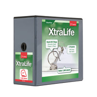 Cardinal XtraLife ClearVue Locking D-Ring Binder, Black, 6”-Interior pockets on the front and back