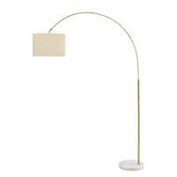 Monarch Specialties 9640 79"H Floor Lamp - Brass Metal/Beige Shade-This 79"H arc floor lamp features a sleek brass metal finish paired with a beige fabric shade, effortlessly complementing living rooms, bedrooms, or office spaces with a refined, modern elegance