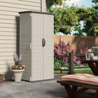 Suncast Vertical Shed - Vanilla-All weather construction provides water resistance and UV protection.