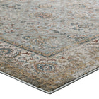 Modway Hisa Distressed Vintage Floral Lattice Area Rug - 5 ft W x 8 ft L - Silver Blue Beige/Brown-High Density / Machine-Woven