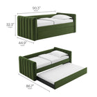 Modway Veyla Channel Tufted Performance Velvet Twin Daybed with Trundle - Moss Green-10