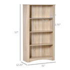 HOMCOM 4-Tier Bookcase for Study, Living Room - Oak-Assembly is required| 