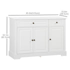 HOMCOM 45.3" L Sideboard Buffet Cabinet - White-Fits dining room, kitchen, living room, or other limited spaces needing a bit more storage