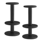 Modway Neo 15" Round Patio Wood Bar Stools - Black-Solid Acacia Wood