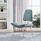 Modway Ponder Performance Velvet Lounge Chair - Sea Blue-Performance Velvet Upholstery