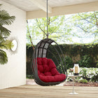 Modway Whisk Outdoor Patio Swing Chair Without Stand - Red-Washable Polyester Cushion