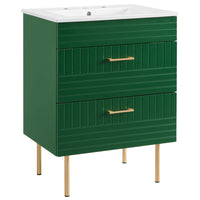 Modway Daybreak 24" Bathroom Vanity - Green/White-Modern Bathroom Vanity