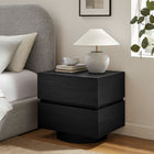 Modway Koval Floating Pedestal 2-Drawer Nightstand - Black-Cylindrical Pedestal Base