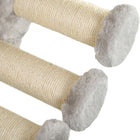 PawHut Cat Wall Shelf with Scratching Post, Play Balls and Curved Post Ladder-Colour: Grey 
