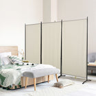 HOMCOM 3 Panel Double Hinged Freestanding Room Divider for Home Office - Beige-Connected with dual directional hinges so that it can be adjusted to any angle
