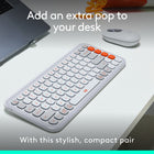 Logitech Pop Icon Bluetooth Keyboard & Mouse Combo - Off-White/Orange-Designed to be Different: This compact wireless Keyboard & Mouse Combo is anything but ordinary, its modern, contoured design is made with recycled plastic and is available in matching colours
