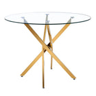 Plata Import Glass Star 48" Table - Gold-Tempered glass top