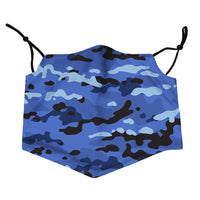 Oliver's Labels 2-Ply Non-Medical Kids Scarf Face Mask - Blue Camo-2 Layers in front of the mouth and nose for added protection.