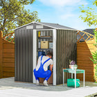 Outsunny Metal Garden Storage Shed with Top Vents - 5' x 4' - Dark Grey-Steel body: strong, tough and suitable for outdoor use 