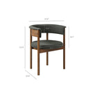 Modway Clea Curved Upholstered Dining Chairs - Charcoal - 2 Pack-Open Back Barrel Chair Design