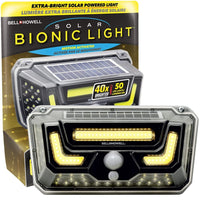 Bell + Howell Bionic Flood Light ASON TV 108 LED Solar Lights with Motion Sensor-Solar-powered - Bell + Howell bionic light is powered by the sun, it has built-in solar panel that absorbs energy from the sun during the-day and light up during at night, so you don't have to worry about your electric bills