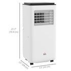 HOMCOM 10,000 BTU Portable Air Conditioner with Timer - White-Manual up/down air angle 