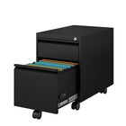 Ceha MDG Series Box-File Mobile Pedestal - Jet Black -Versatile Filing: 100% extractable drawers support letter- or legal-sized files for easy access.