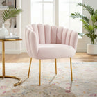 Modway Sanna Channel Tufted Performance Velvet Armchair - Pink-Performance Velvet Upholstery