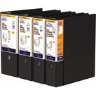 Davis Group QuickFit Deluxe File Binder - 4"- 3-Ring - D-Ring - Letter Size - Black-3 Quickload Locking D-Rings