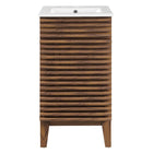 Modway Render 18" Bathroom Vanity Cabinet - Walnut/White-9