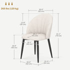 HOMCOM Dining Chairs with Metal Legs for Kitchen - Cream White - Set of 4-Four robust steel legs with anti-slip foot pads offer stability