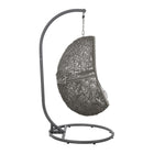 Modway Encase Outdoor Patio Rattan Swing Chair - Grey Grey-Adjustable Foot Pads
