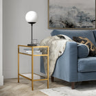 Hudson&Canal Sivil 24"W Rectangular Side Table - Brass-Features easy assembly