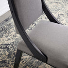 Modway Cambridge Upholstered Fabric Dining Chairs - Light Grey - 2 Pack-Dense Foam Padding