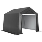 Outsunny 10' x 10' Portable Shed - Dark Grey-Thick PE roof and side walls block UV rays and light rain
