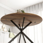HOMCOM 47" Round Dining Table with Steel Legs - Brown-Works great in the kitchen, dining area, living room, or home office