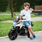 Qaba Honda Licensed 12V Electric Motorcycle with Headlights Music - White-A button start, headlights, and music enhance interactive play 