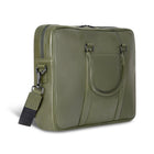 Champs Onyx Leather Slim Briefcase - Khaki-Inner RFID zipper pocket