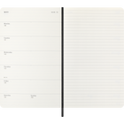 Moleskine 2027 12 Month Weekly Soft Cover Planner - 5" x 8.25" - Black-Rounded corners, elastic closure and matching ribbon bookmark Ivory coloured, 70 g/m², acid free paper