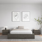 Nexera James Platform Bed - Queen Size - Grey Oak-Functional Bedsides: Extra-wide bedsides for style and convenience, serving as book or device surfaces