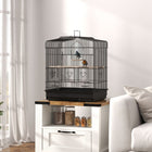 PawHut 23" H Small Bird Cage with Handle - Black-A large doors and five smaller doors for convenient access to the interior 