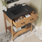 Modway Zaire 30" Bathroom Vanity - Natural/Black-Tapered Legs