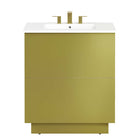 Modway Quantum 30" Bathroom Vanity - White/Gold-7