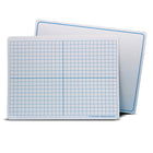 Flipside Products Dry Erase Learning Mat - Two-Sided XY Axis/Plain - 9" x 12" - 48 Pack-Plastic coating with bold XY Axis on one side and a plain thin blue border on the other
